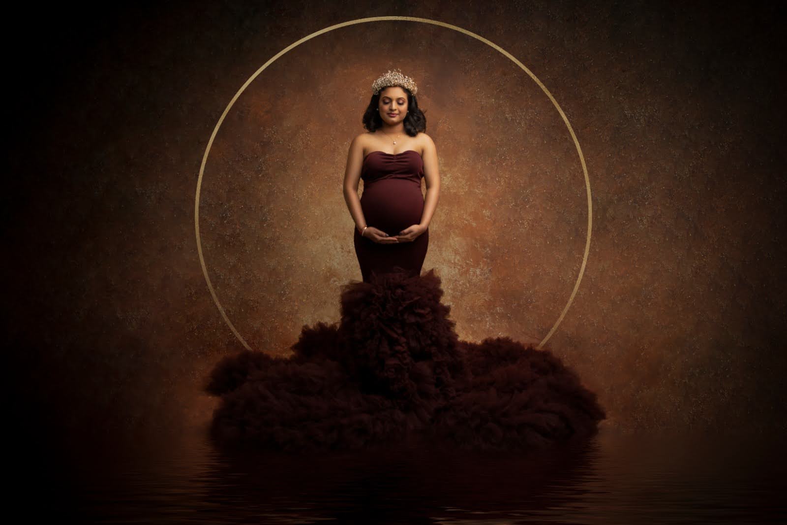 Stretch Belly Mermaid Maternity Robe With Detached Sleeves