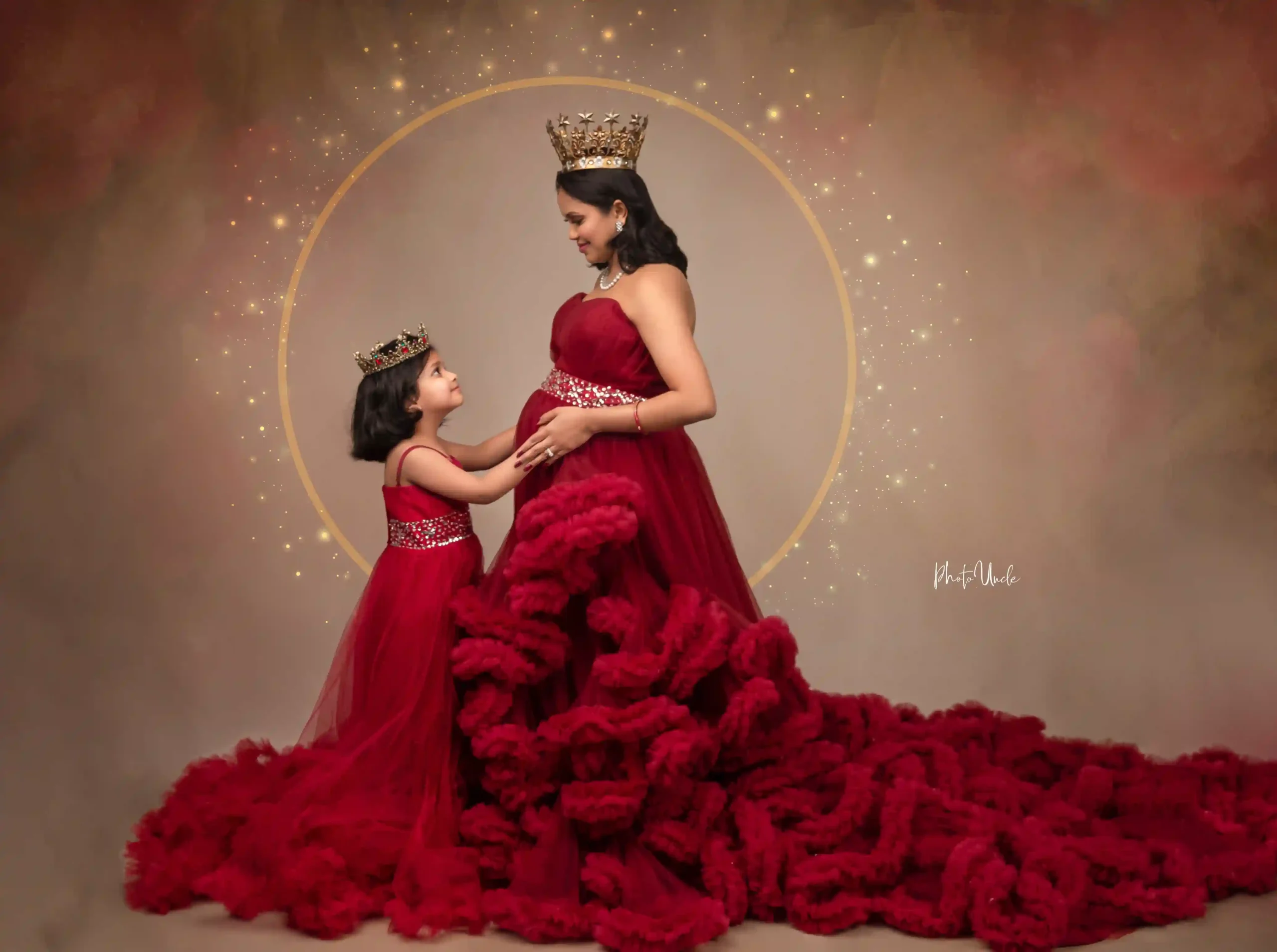 Red Mommy and Me dresses set 2 Dresses maternity gown Flower girl Princess Dress Pregnancy dress Pregnancy mother daughter Matching dresses