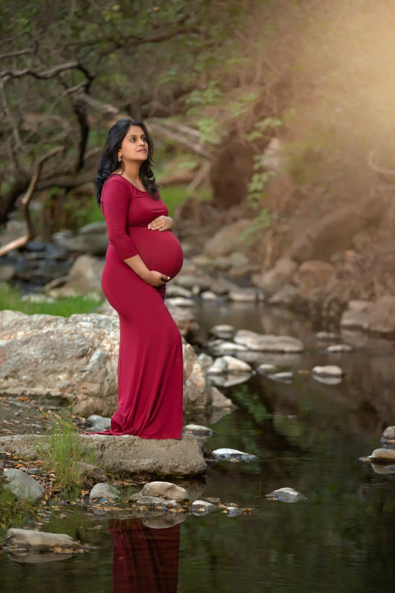 Long Maternity Photography Full Sleeves Dress