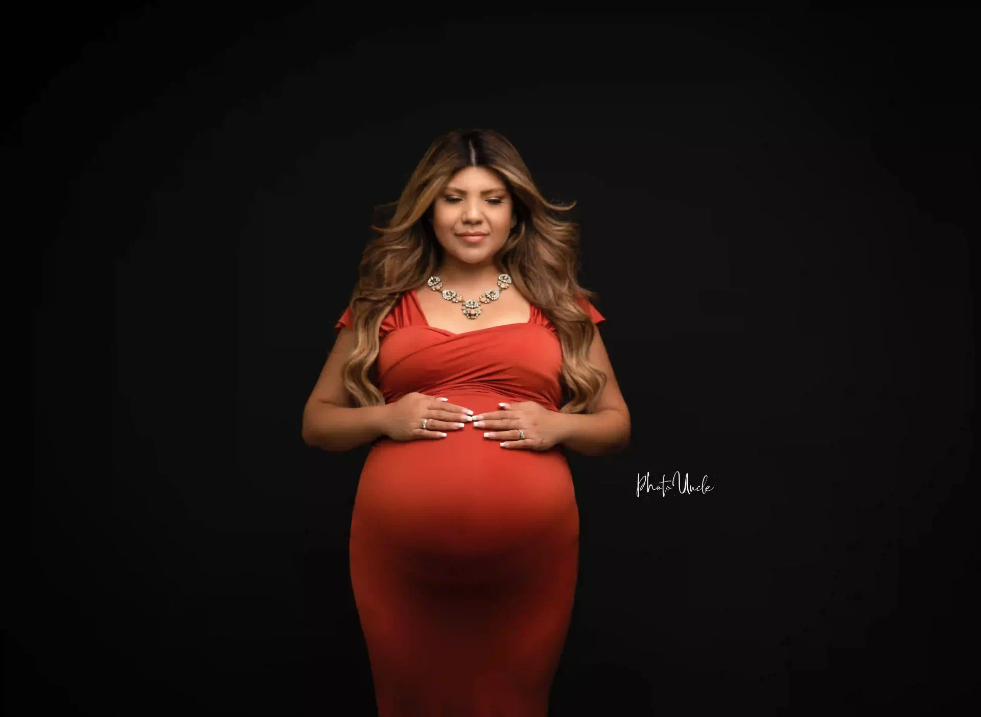 Rusty Off-Shoulder Long Maternity Photography Dress